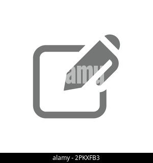Icona del vettore di riempimento del modulo con penna e segno. Modifica, contatto o simbolo del documento. Illustrazione Vettoriale
