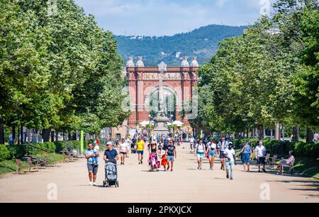 Arc de Triomphe, Arc Triomf, Promenade Passeig de Lluis Companys, Barcellona, Catalogna, Spagna Foto Stock