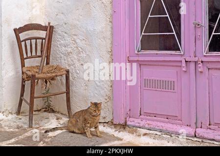 Nella vecchia città di Parikia a Paros Foto Stock