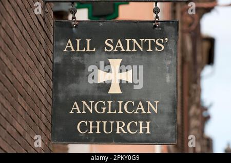 All Saints Anglican Chuch firma in Via del Babuino, Roma, Italia Foto Stock