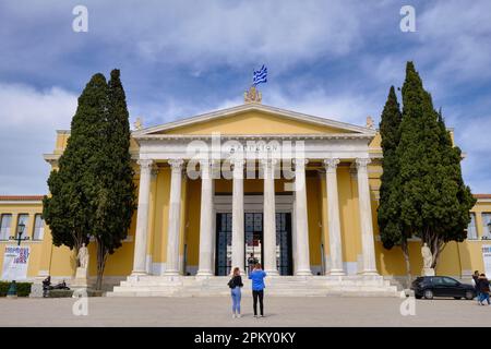 Esterno della sala Zappeion ad Atene in primavera Foto Stock