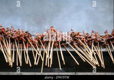 Sate Ayam o Chicken Satay, un delizioso satay tradizionale indonesiano Foto Stock