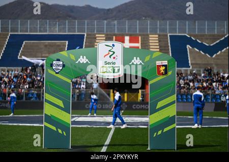 Como, Italia. 10th Apr, 2023. Pallone durante la partita di calcio della Serie B Italiana tra Como 1907 e Genova CFC su 10 di Avril 2023 allo stadio Giuseppe Senigallia di Como. Photo Tiziano Ballabio Credit: Live Media Publishing Group/Alamy Live News Foto Stock