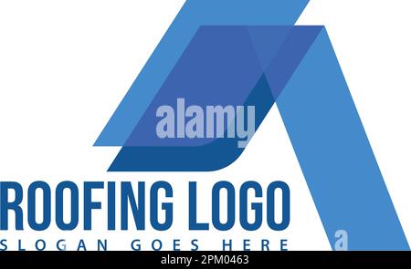 Logo astratto della Roofing House. Costruzione tetto home icona astratto logo immagine vettoriale Illustrazione Vettoriale