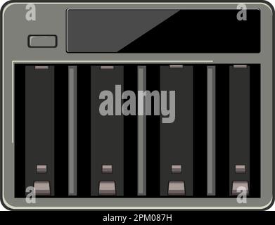 illustrazione vettoriale del cartoon caricabatteria aa cell Illustrazione Vettoriale