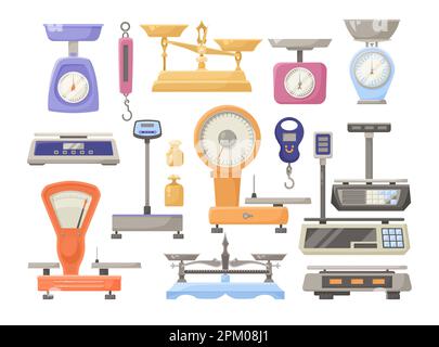 Scale diverse per set di illustrazioni vettoriali per negozi o cucine Illustrazione Vettoriale