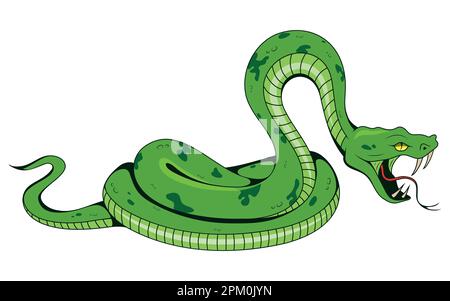 Serpente. Illustrazione vettoriale del serpente tropicale del tatuaggio Illustrazione Vettoriale