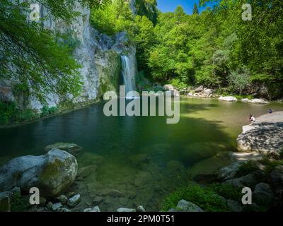 Bellissima cascata di Ilica. HORMA Canyon. Parco nazionale delle montagne di Kure. Destinazioni di viaggio in Turchia. Kastamonu. Turchia Foto Stock