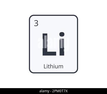 Elemento chimico al litio grafico per progetti scientifici. Illustrazione Vettoriale