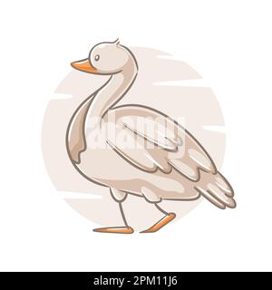 Disegno cute del cigno del bambino Illustrazione Vettoriale