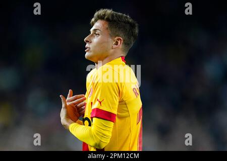 Barcellona, Spagna. 10th Apr, 2023. Rodrigo Riquelme del Girona FC durante la partita la Liga tra il FC Barcelona e il Girona FC si è giocato allo Stadio Spotify Camp Nou il 10 aprile 2023 a Barcellona, Spagna. (Foto di Sergio Ruiz / PRESSIN) Credit: PRESSINPHOTO SPORTS AGENCY/Alamy Live News Foto Stock