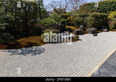 Giardino Korin-in a Daitokuji - il giardino anteriore dell'Hojo è stato ricreato da Kinsaku Nakane sulla base di vecchi documenti Foto Stock