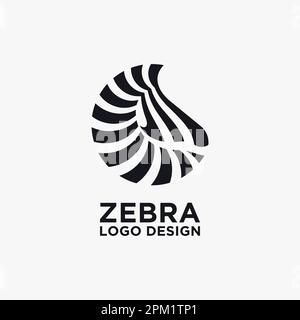 Design creativo con logo zebra Illustrazione Vettoriale