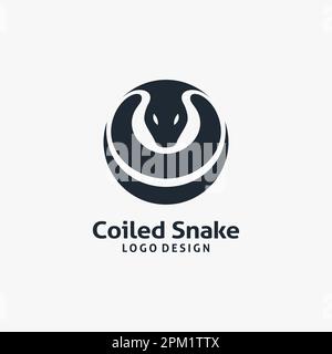 Logo snake a spirale Illustrazione Vettoriale