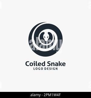 Logo snake a spirale Illustrazione Vettoriale
