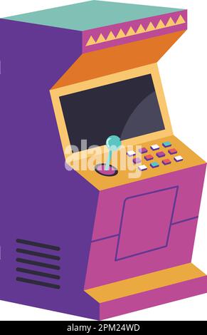 Giochi di vecchia scuola retrò, vettore di macchine da gioco Illustrazione Vettoriale