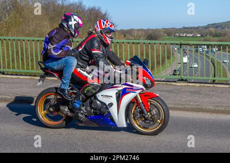 2009 White Honda C1000 RR-8 Inline quattro Moto benzina 999 cc Foto Stock