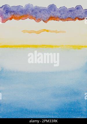 Dipinti digitali colorati Abstract con texture acquerello e pennellate Foto Stock