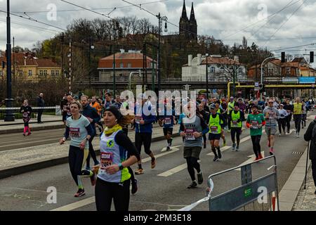 Mezza maratona a Praga 04/01/2023 Foto Stock