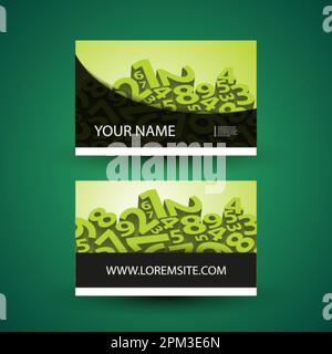 Disegno del biglietto da visita con 3D numeri Illustrazione Vettoriale