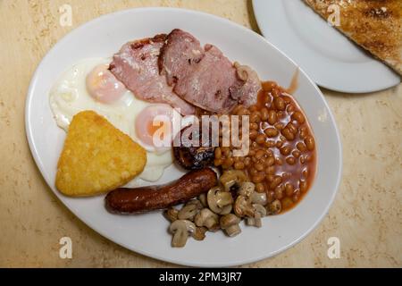 Inglese tradizionale colazione fritta Foto Stock