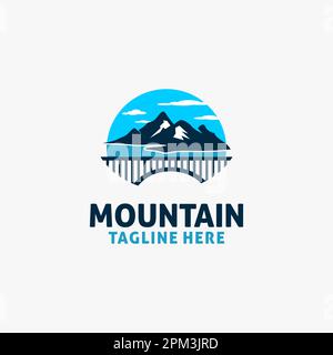 Design del logo Mountain Landscape Illustrazione Vettoriale