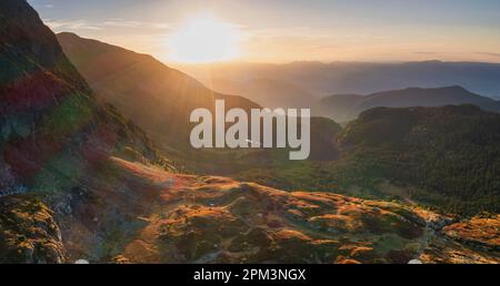 Francia, Isere (38), Matheysine, nel massiccio del Taillefer, altopiano di Taillefer (veduta aerea) Foto Stock