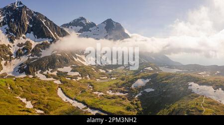 Francia, Isere (38), Matheysine, nel massiccio del Taillefer, altopiano di Taillefer (veduta aerea) Foto Stock