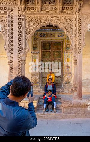 India, Rajasthan state, Jodhpur, Fort Mehrangarh Foto Stock