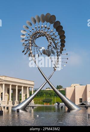 Acqua Fontana arte Installazione, Katara Cultural Village, Doha, Qatar Foto Stock