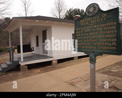 I punti di riferimento di Elvis Presley a Tupelo, Mississippi. Foto Stock