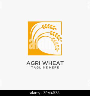 Agricoltura grano logo design Illustrazione Vettoriale