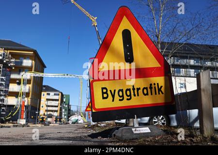 Cantiere in zona residenziale. Foto Stock