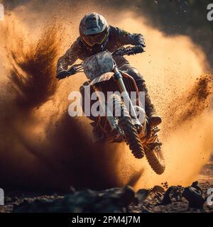 motocross salto sport sporco sfondo illustrazione Foto Stock