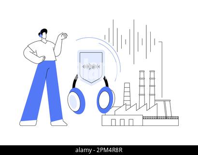 Illustrazione vettoriale del concetto astratto di protezione dal rumore. Illustrazione Vettoriale