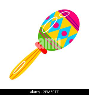 Maracas messicane. Tradizionale oggetto di vacanza. Illustrazione stilizzata per celebrare Cinco de Mayo. Illustrazione Vettoriale