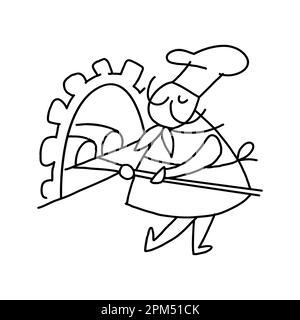 Cuoco di Mustache in costume da chef. Un semplice logo retrò con un cappello da chef. Stile cartone animato. Illustrazione ideale per brochure e logo alimentari. Illustrazione Vettoriale