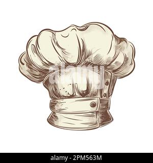 Schizzo del cappello dello chef. Illustrazione vettoriale della vendemmia di cottura eps 10 Illustrazione Vettoriale