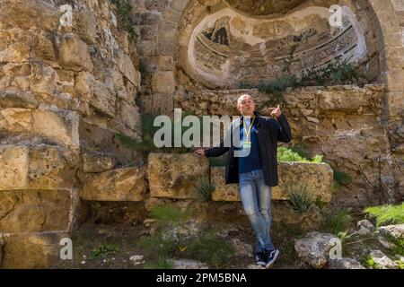 Rovine dell'antica città-regno dell'età del ferro di Salamis vicino ad Agios Sergios, Cipro Foto Stock