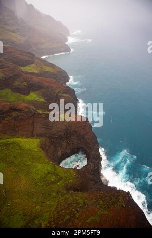 Napali Coast come visto dall'alto Foto Stock