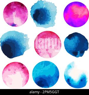 Set di cerchi di acquerello. Illustrazione vettoriale Illustrazione Vettoriale