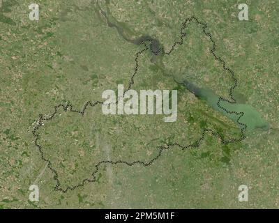 Cherkasy, regione dell'Ucraina. Mappa satellitare a bassa risoluzione Foto Stock