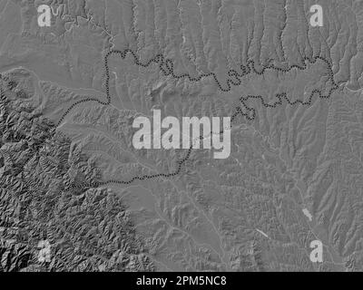 Chernivtsi, regione dell'Ucraina. Mappa altimetrica bilivello con laghi e fiumi Foto Stock