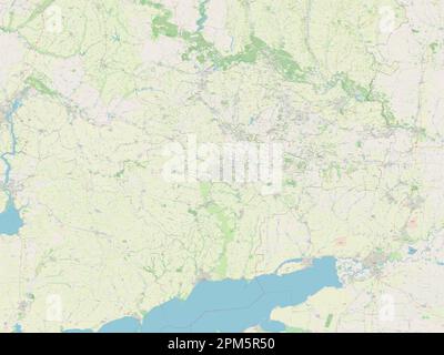 Donets'k, regione dell'Ucraina. Aprire la mappa stradale Foto Stock