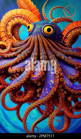 Fantasy Octopus Art Foto Stock