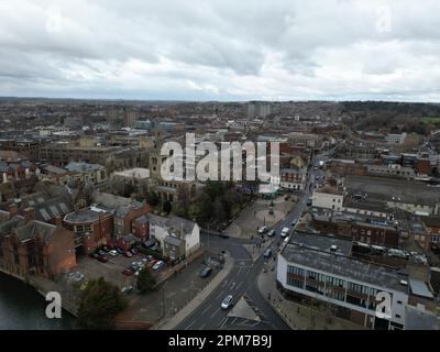 Bedford centro città Bedfordshire Regno Unito Drone, Aerial, Foto Stock