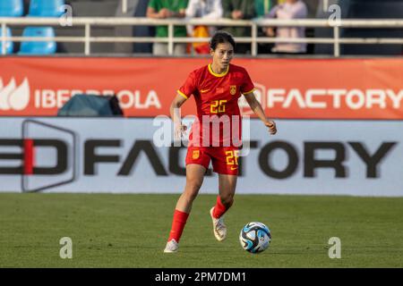 Ibiza, Spagna. 11th Apr, 2023. Chen Qiaozhu (26 Cina) in azione durante il gioco internazionale amichevole delle donne tra la Spagna e la Cina a Can Misses a Ibiza, Spagna. (/SPP) Credit: SPP Sport Press Photo. /Alamy Live News Credit: SPP Sport Press Photo. /Alamy Live News Foto Stock