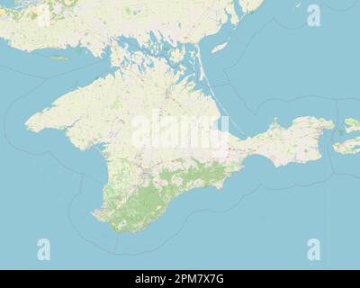 Crimea, repubblica autonoma di Ucraina. Aprire la mappa stradale Foto Stock