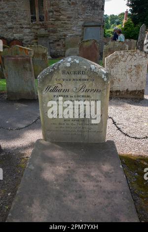 Lapide di Willim Burns, padre di Robert Burns, Robert Burns Birthplace Museum, Alloway, Ayrshire, Scozia, Regno Unito Foto Stock