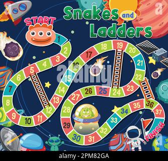 Serpenti e scale figura modello di gioco Illustrazione Vettoriale